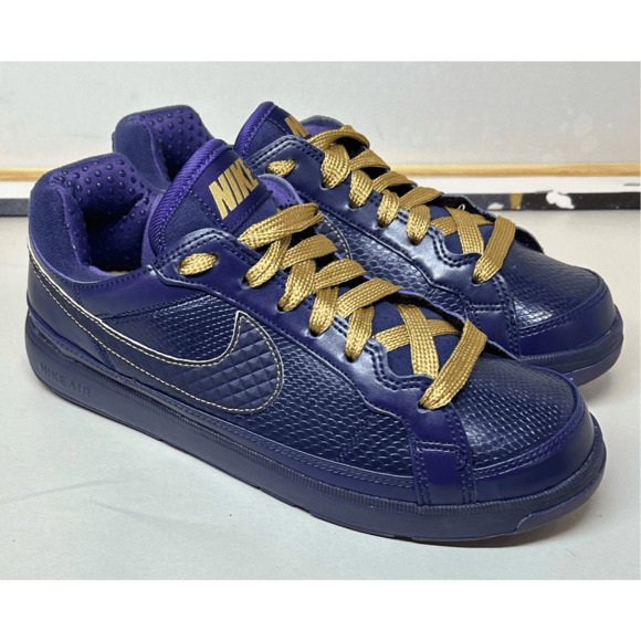 2011 Nike Air Troupe Low Imperial Purple w/ Gold Laces 324923-500 Very Race EUC - Picture 1 of 12